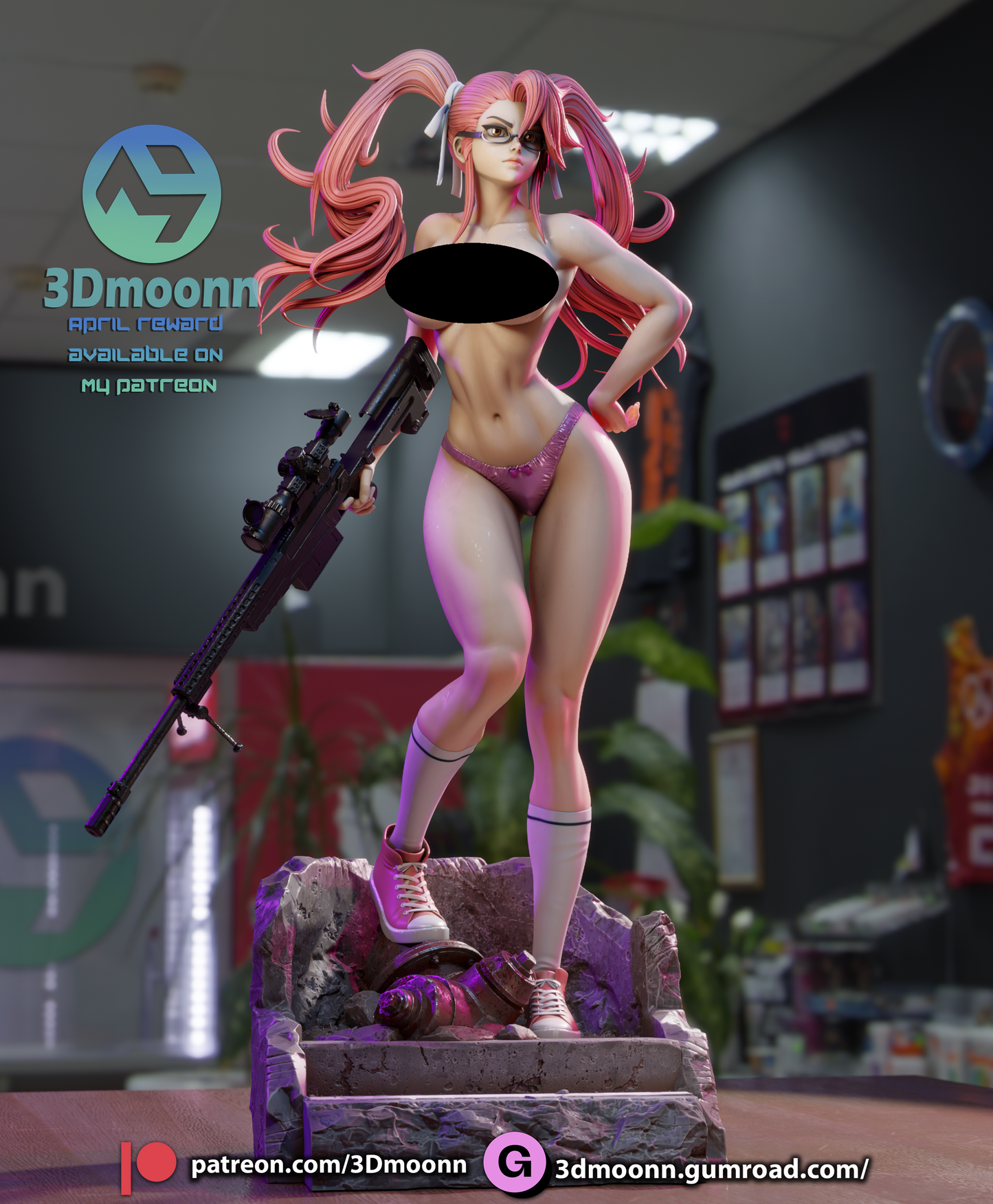 Estatua y miniatura de pin-up