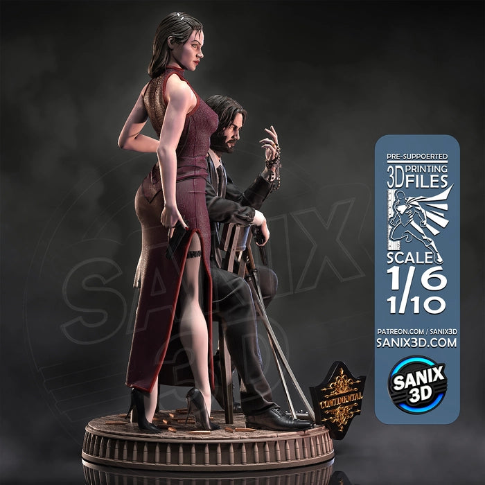 Estatua y miniatura de pin-up