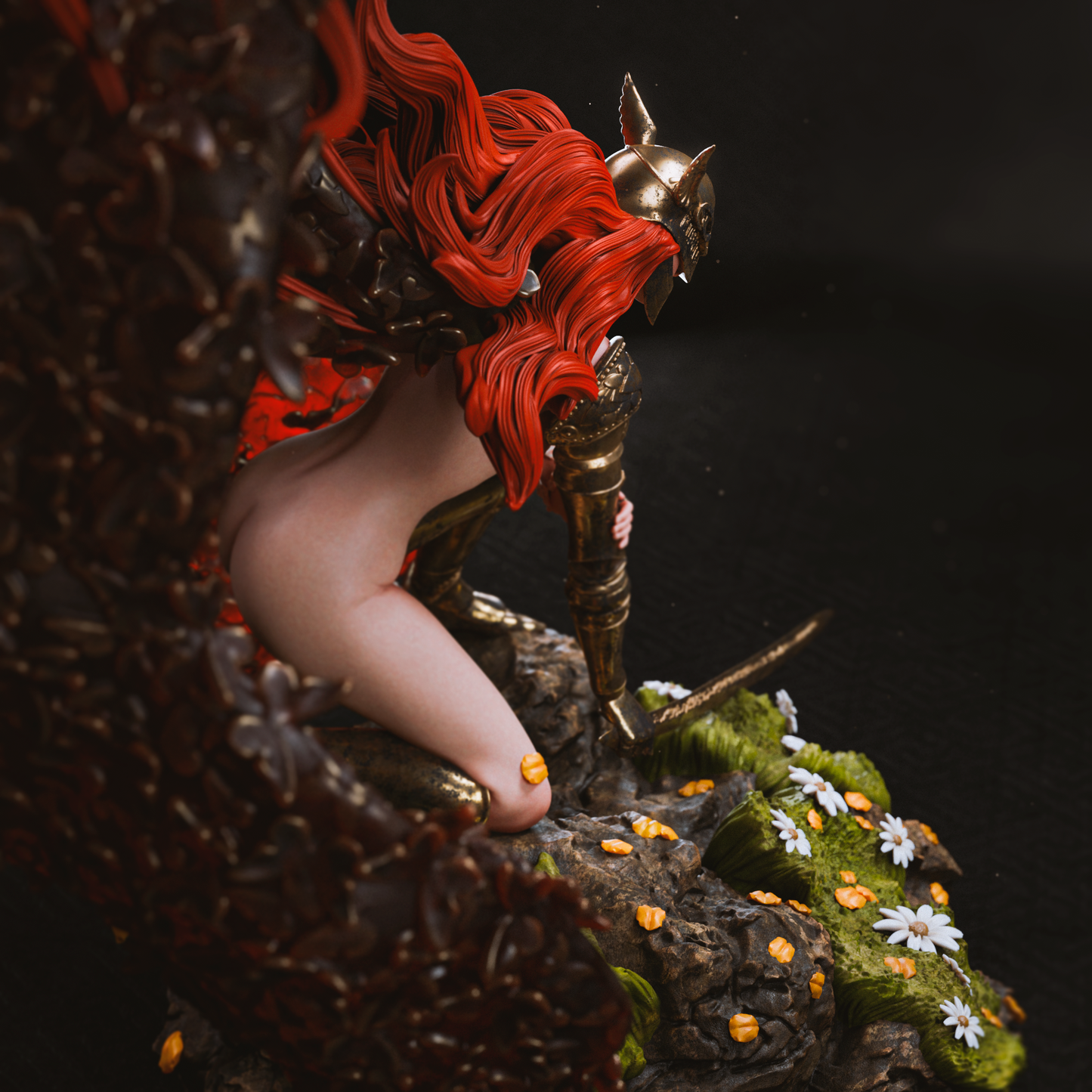 Estatua y miniatura de pin-up