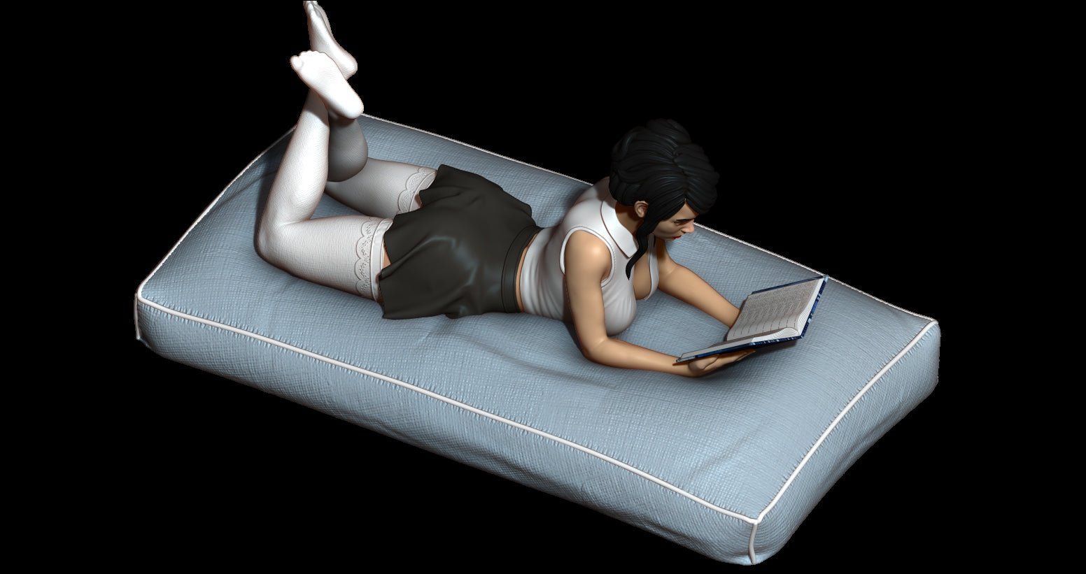 A Girl with a book - Artifex3D - Dark Forge Arts