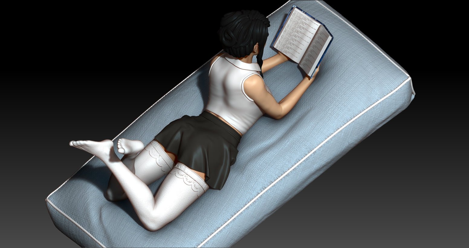 A Girl with a book - Artifex3D - Dark Forge Arts