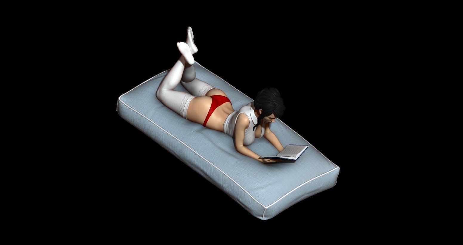 A Girl with a book - Artifex3D - Dark Forge Arts