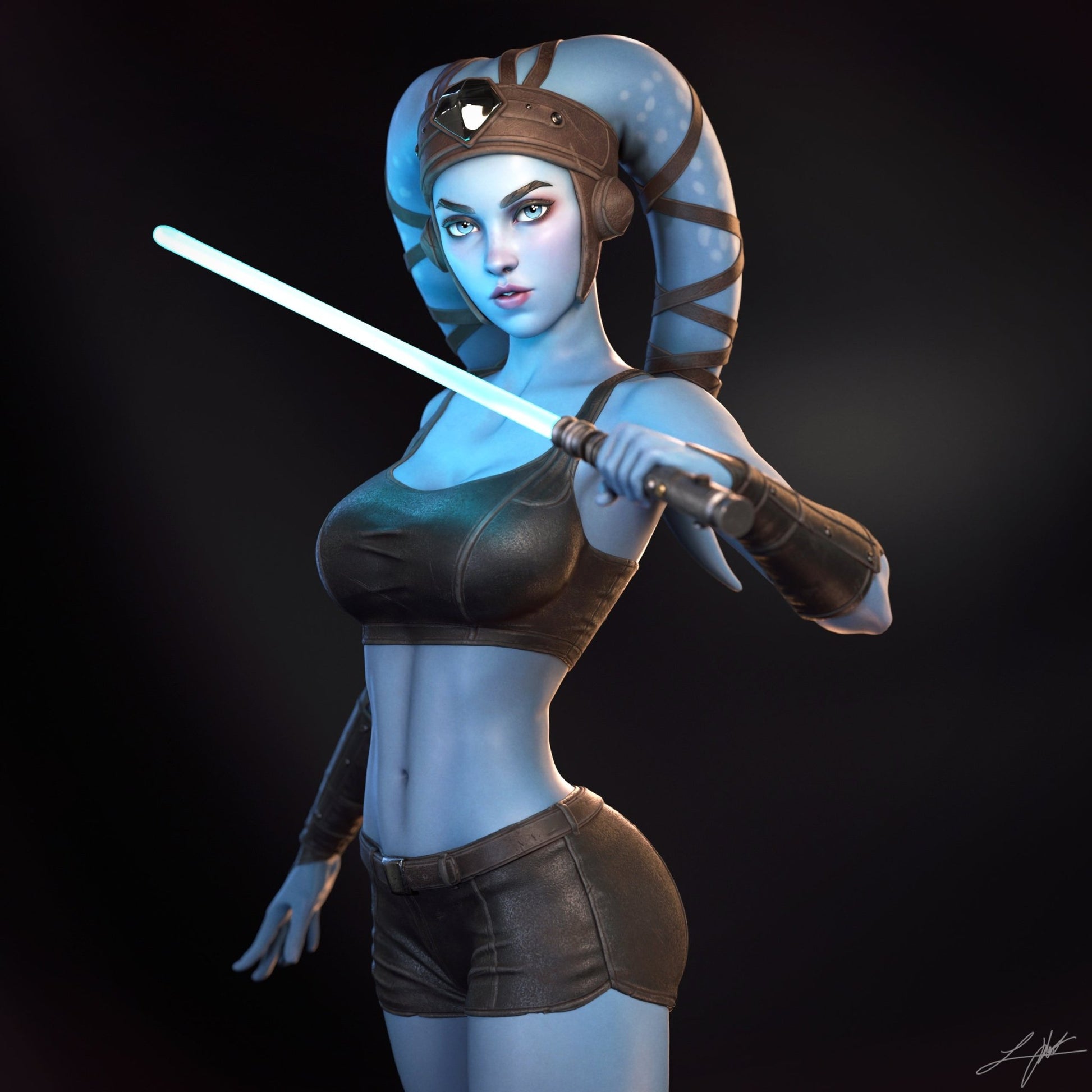 Aayla Secura - Abe3D - Dark Forge Arts