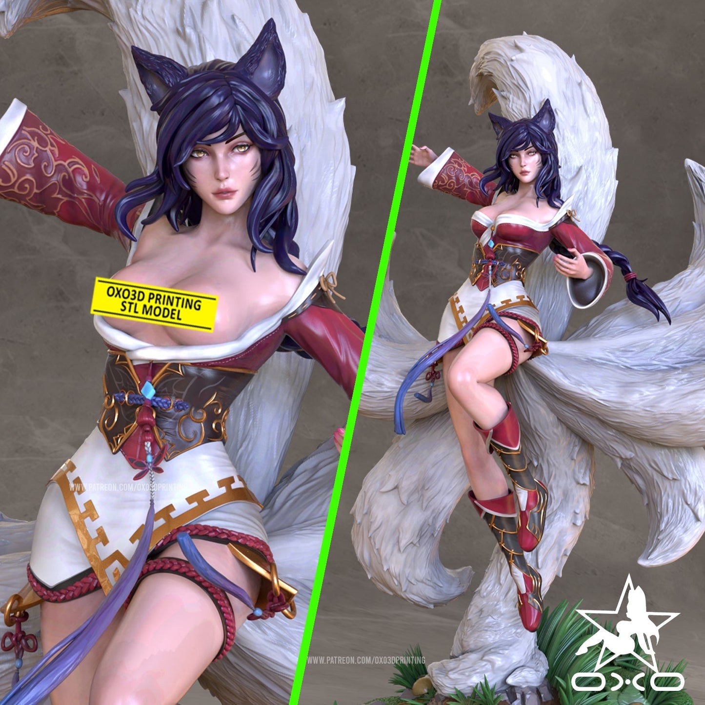 Ahri Nine Tailed Fox - OXO3D - Dark Forge Arts