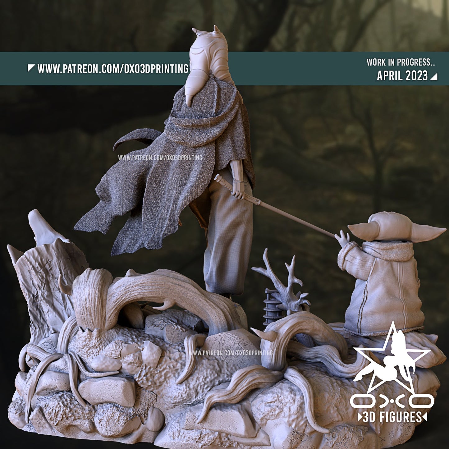 Ahsoka and Grogu - OXO3D - Dark Forge Arts