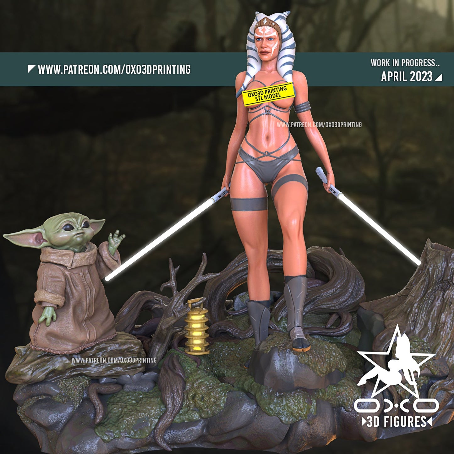 Ahsoka and Grogu - OXO3D - Dark Forge Arts