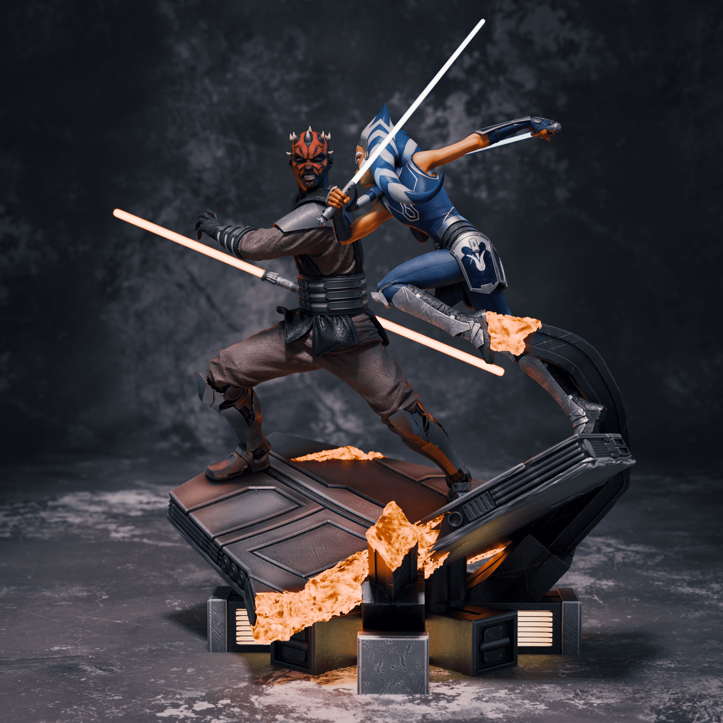Ahsoka Tano vs. Darth Maul - CA 3D Studios - Dark Forge Arts