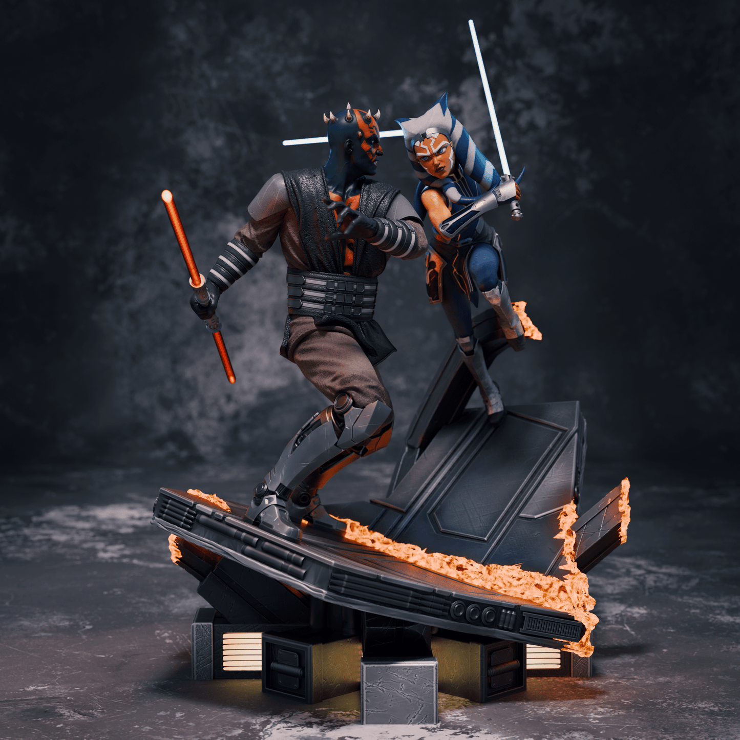 Ahsoka Tano vs. Darth Maul - CA 3D Studios - Dark Forge Arts
