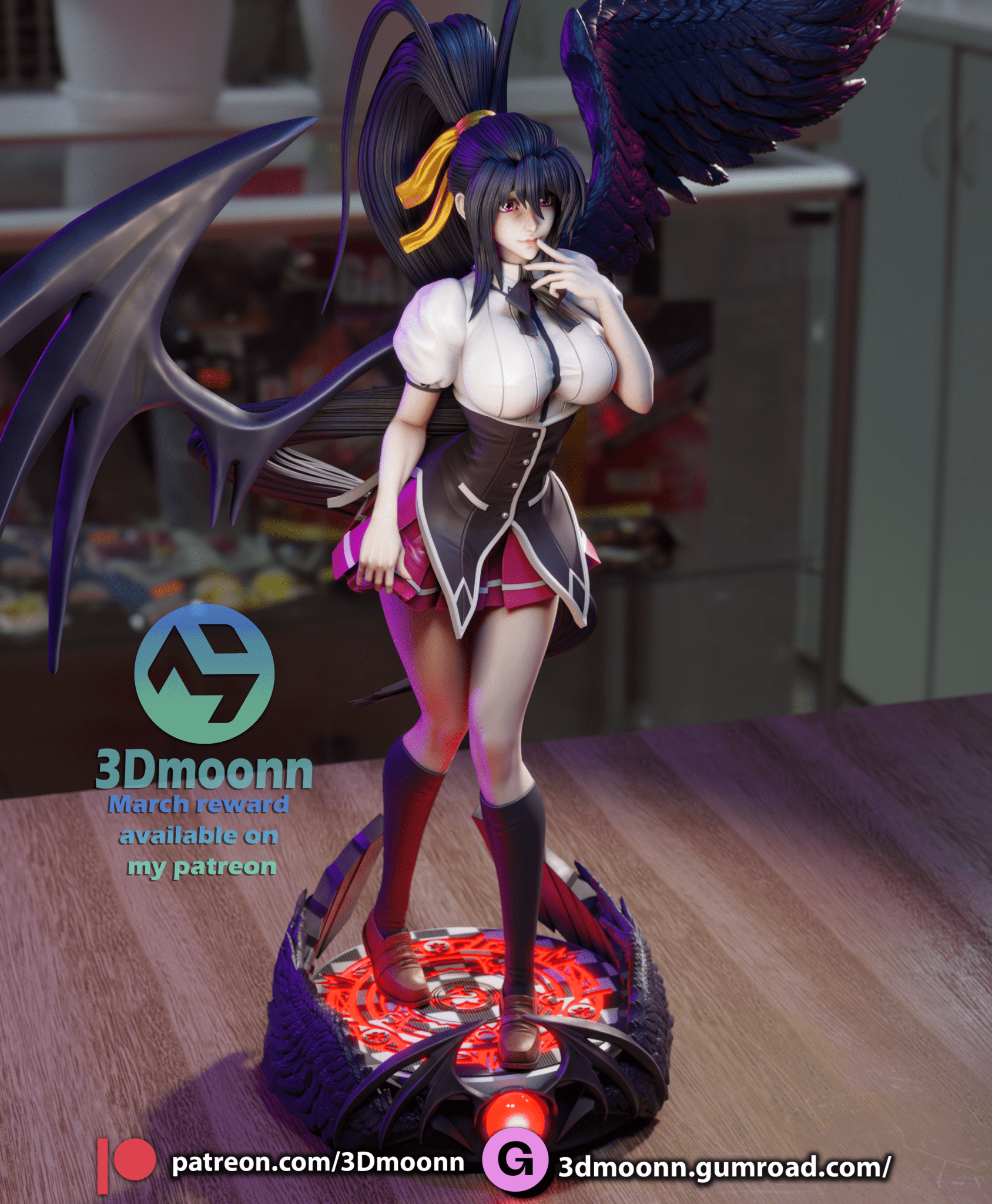 Akeno Himejima - 3DMoonn - Dark Forge Arts