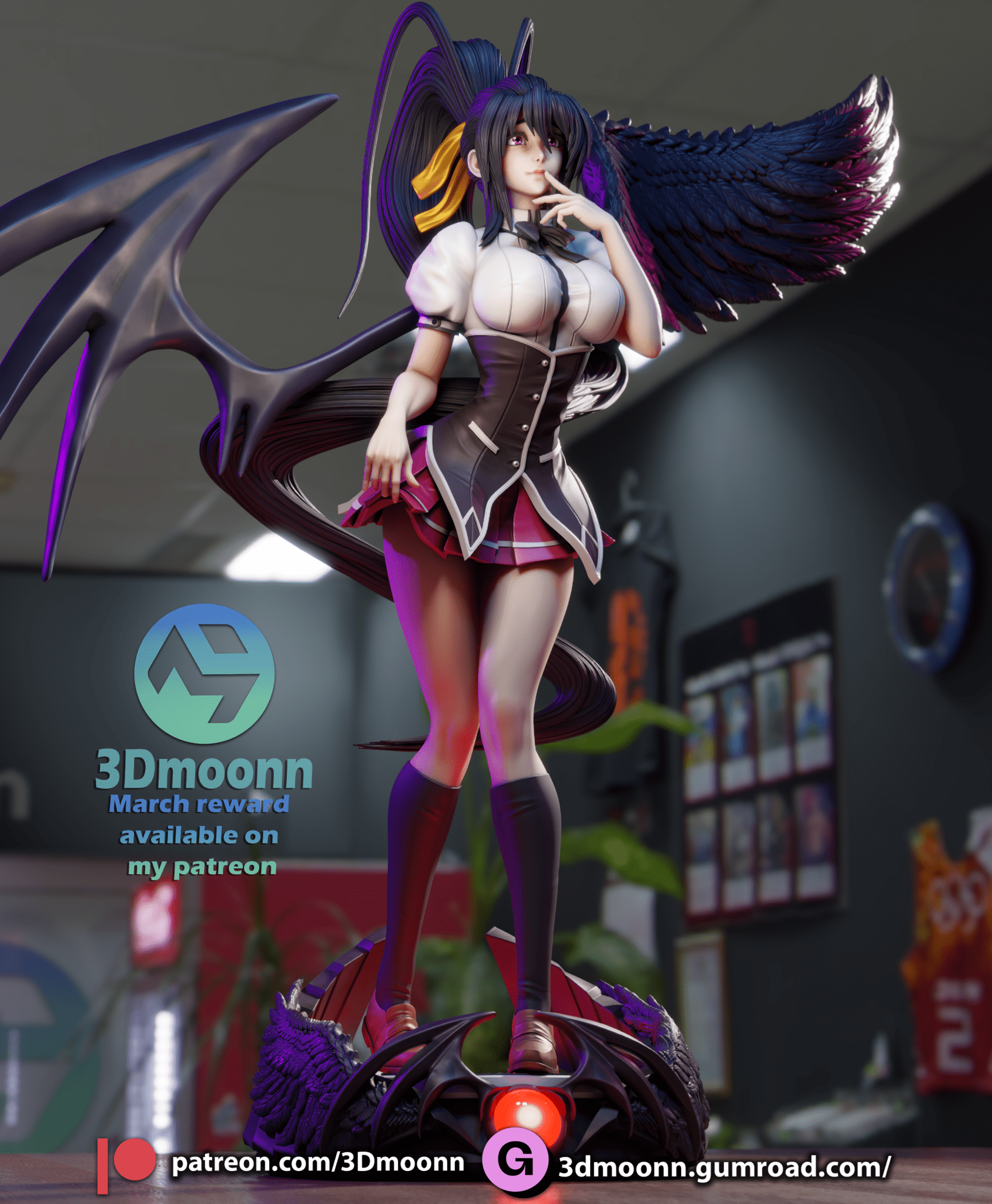 Akeno Himejima - 3DMoonn - Dark Forge Arts