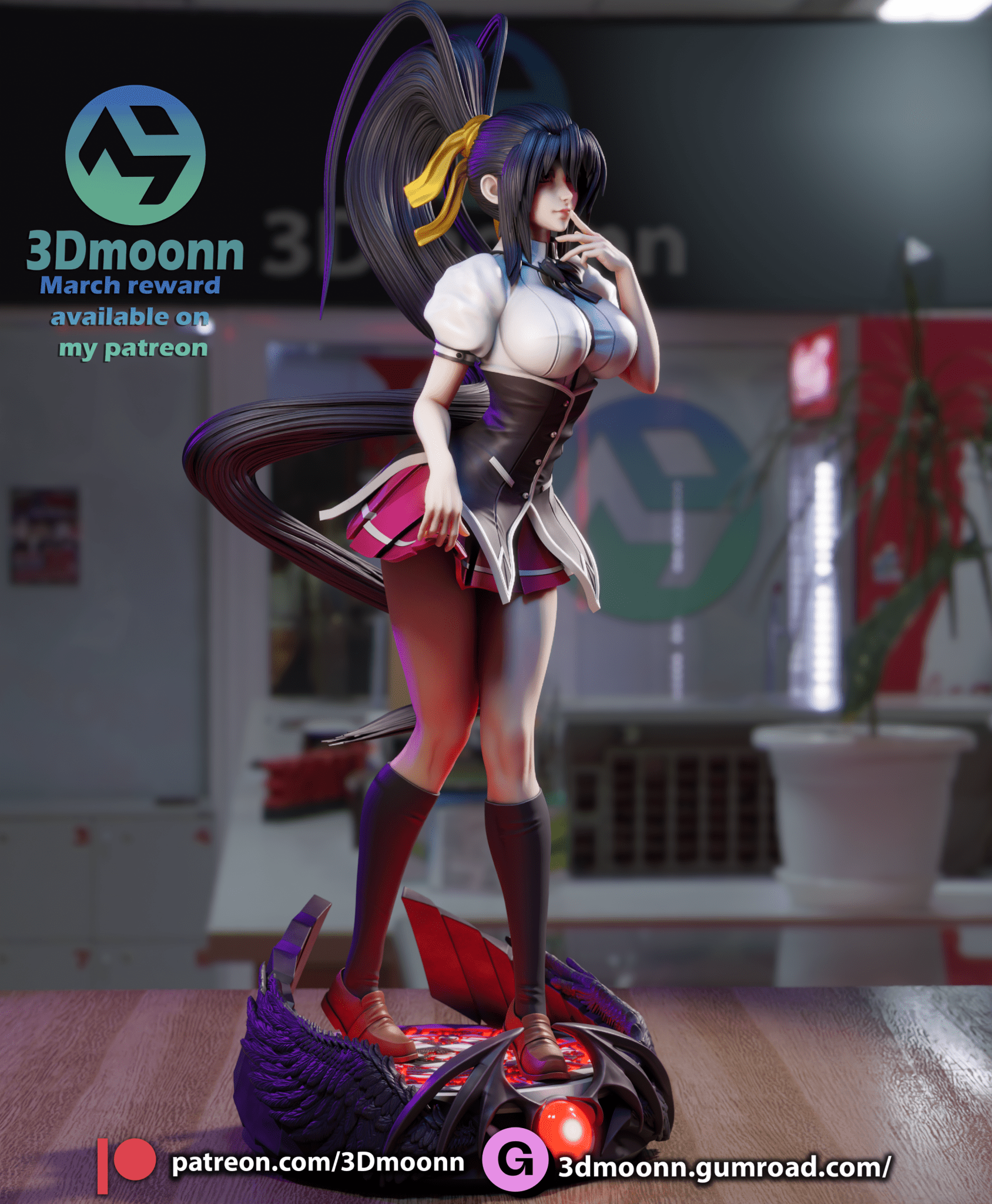 Akeno Himejima - 3DMoonn - Dark Forge Arts