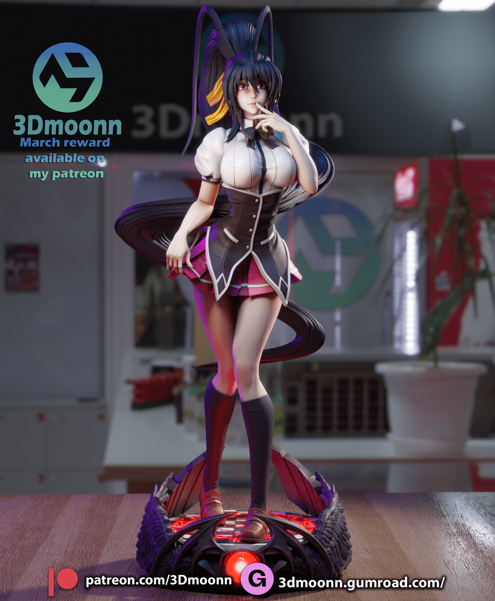 Akeno Himejima - 3DMoonn - Dark Forge Arts