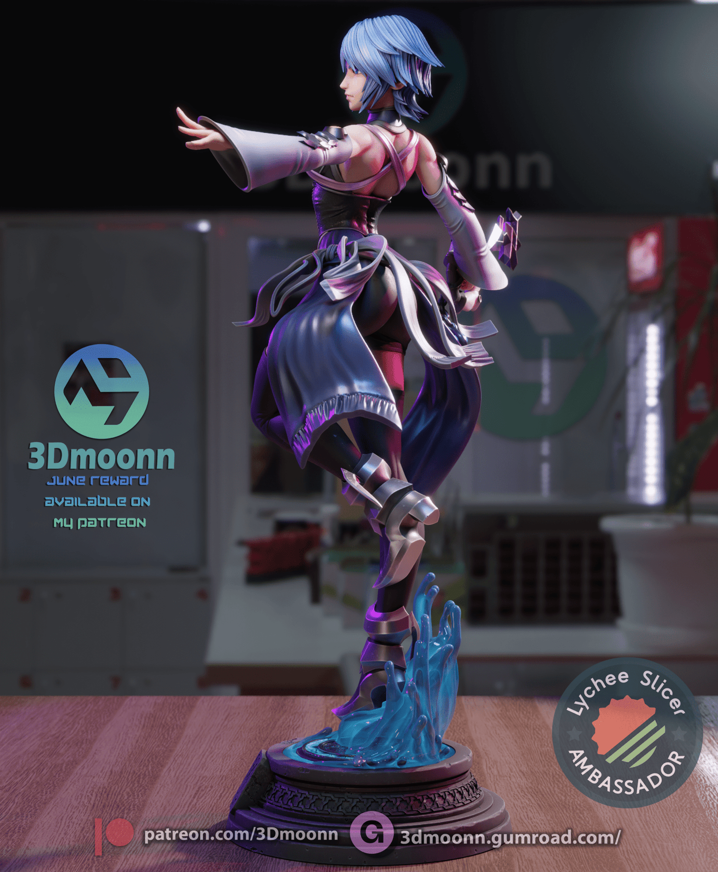 Aqua - Kingdom Hearts - 3DMoonn - Dark Forge Arts
