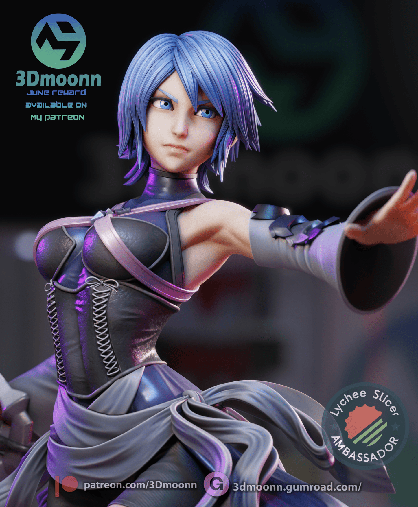 Aqua - Kingdom Hearts - 3DMoonn - Dark Forge Arts