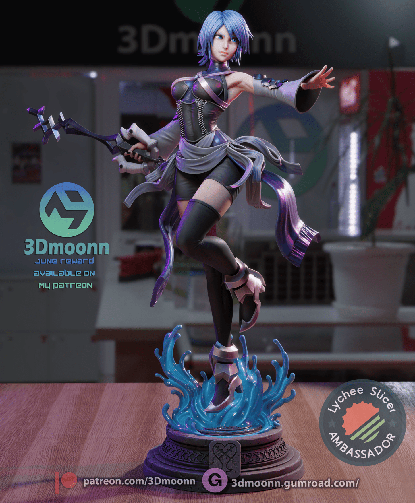 Aqua - Kingdom Hearts - 3DMoonn - Dark Forge Arts