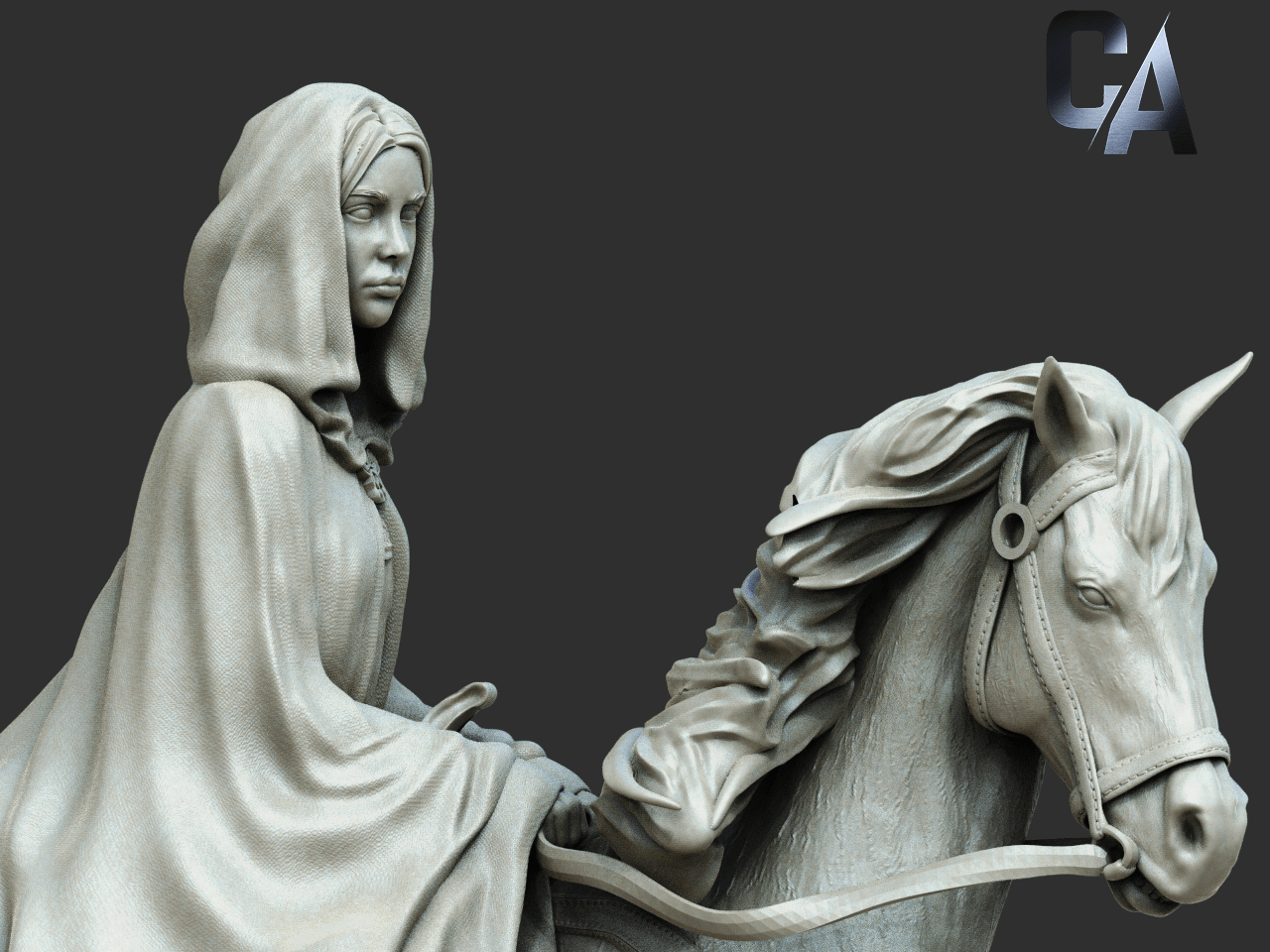 Arwen on horse - CA 3D Studios - Dark Forge Arts