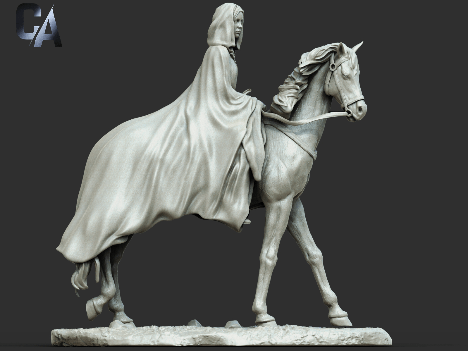 Arwen on horse - CA 3D Studios - Dark Forge Arts