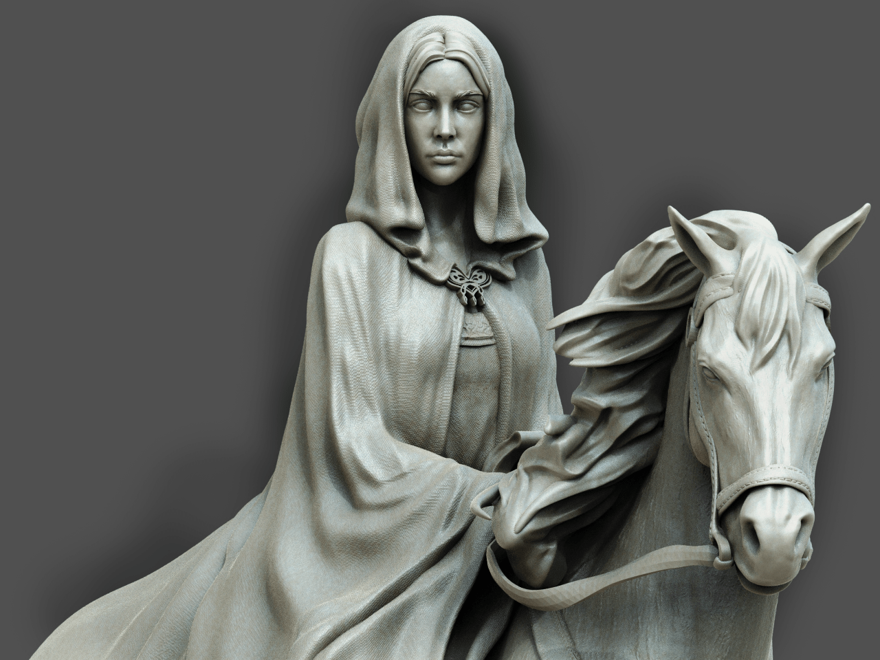 Arwen on horse - CA 3D Studios - Dark Forge Arts