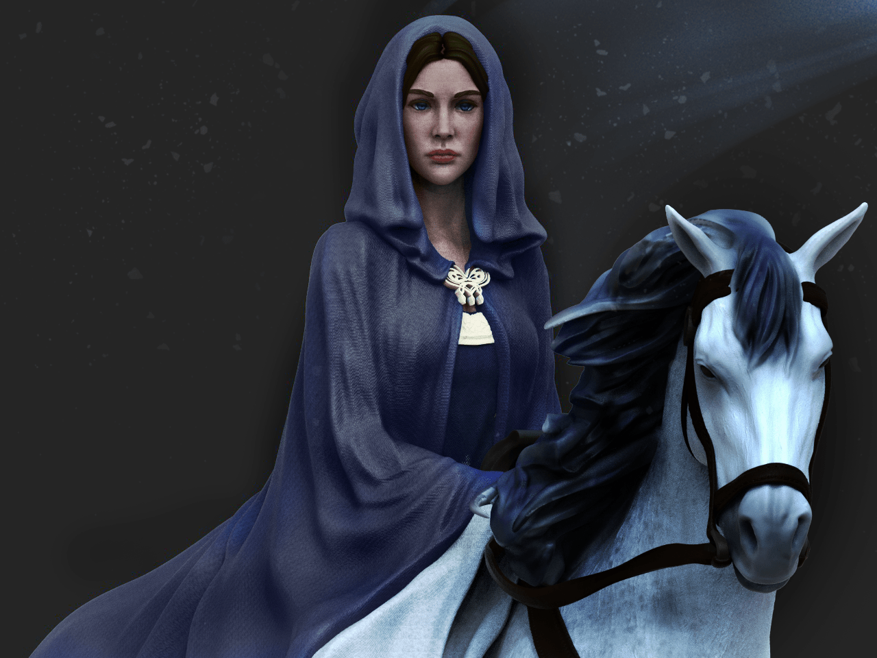 Arwen on horse - CA 3D Studios - Dark Forge Arts