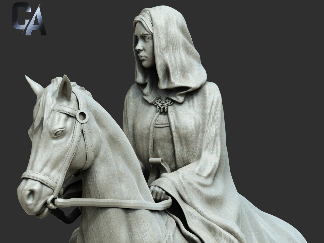 Arwen on horse - CA 3D Studios - Dark Forge Arts