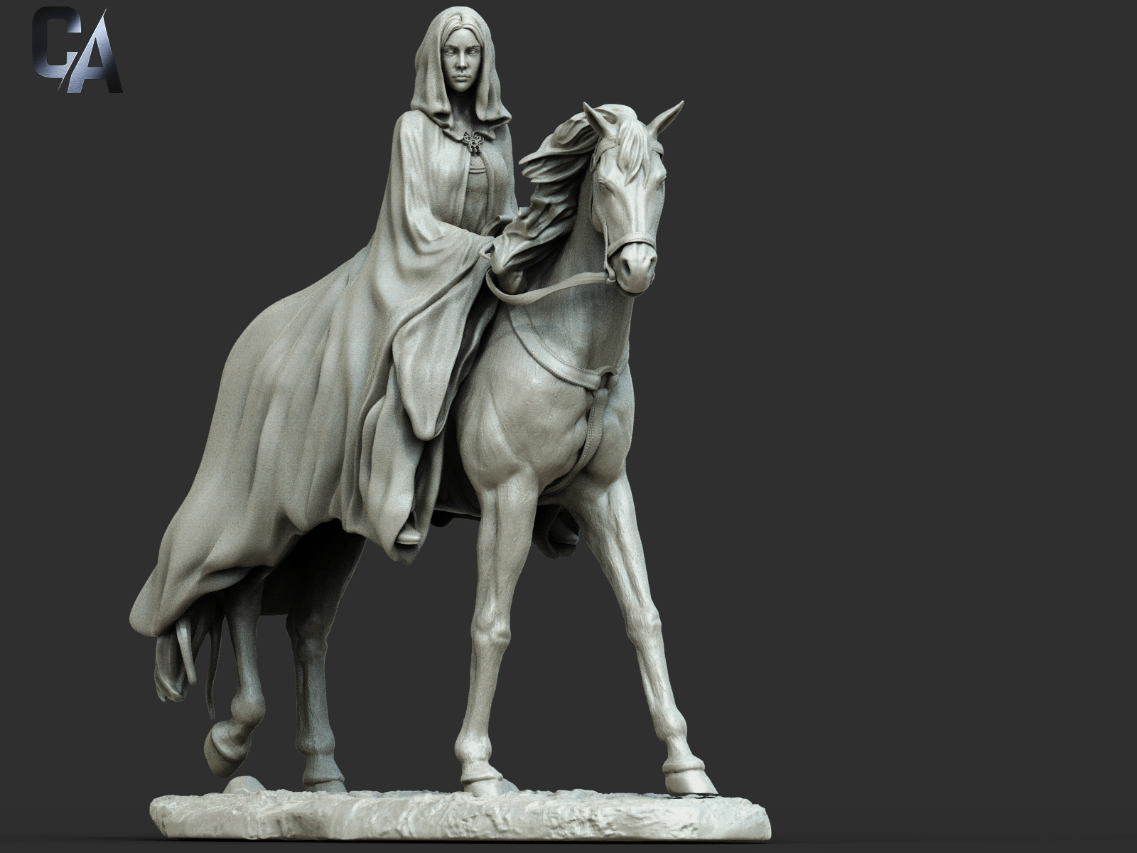 Arwen on horse - CA 3D Studios - Dark Forge Arts