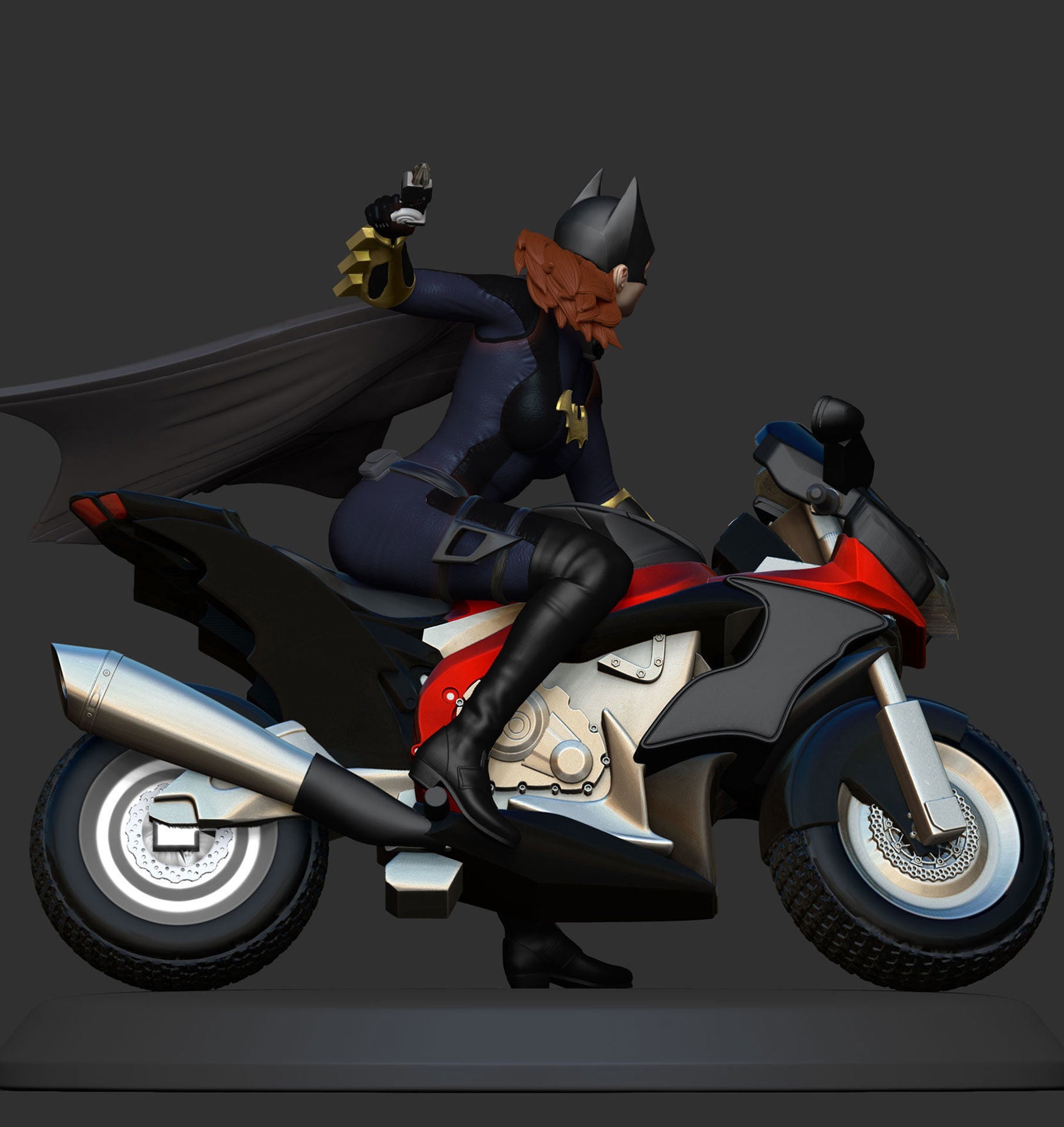 Batgirl on bike - Artifex3D - Dark Forge Arts