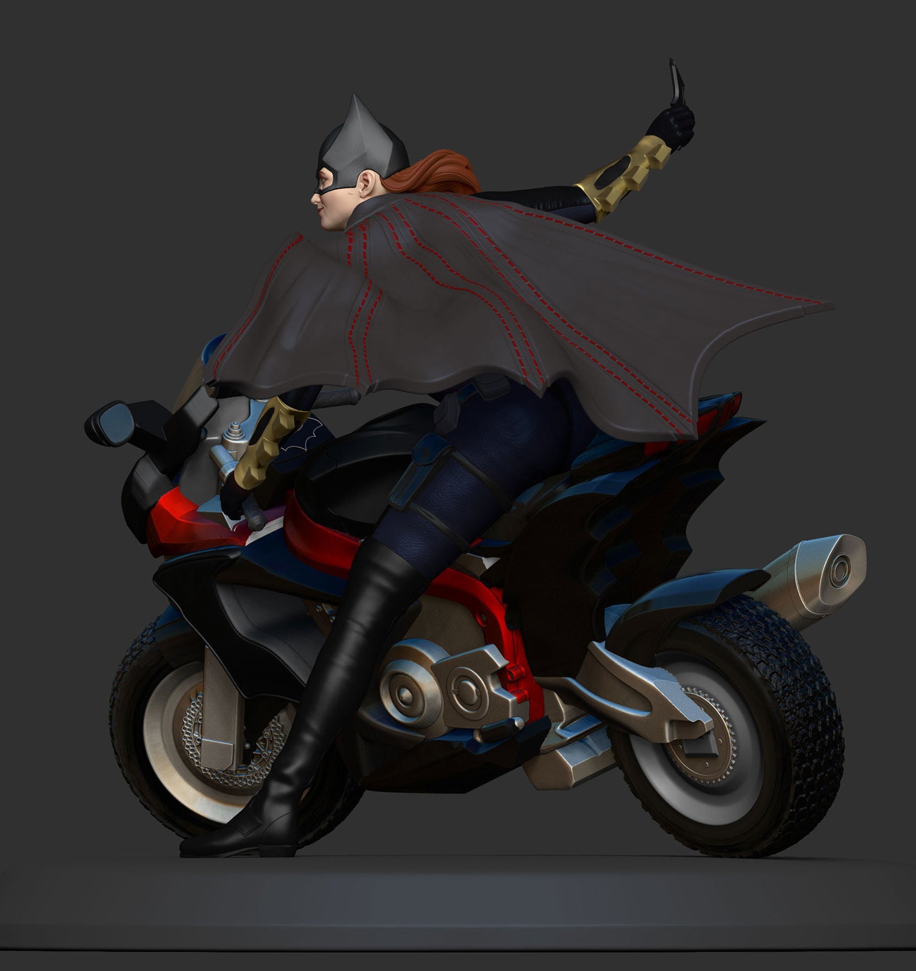 Batgirl on bike - Artifex3D - Dark Forge Arts
