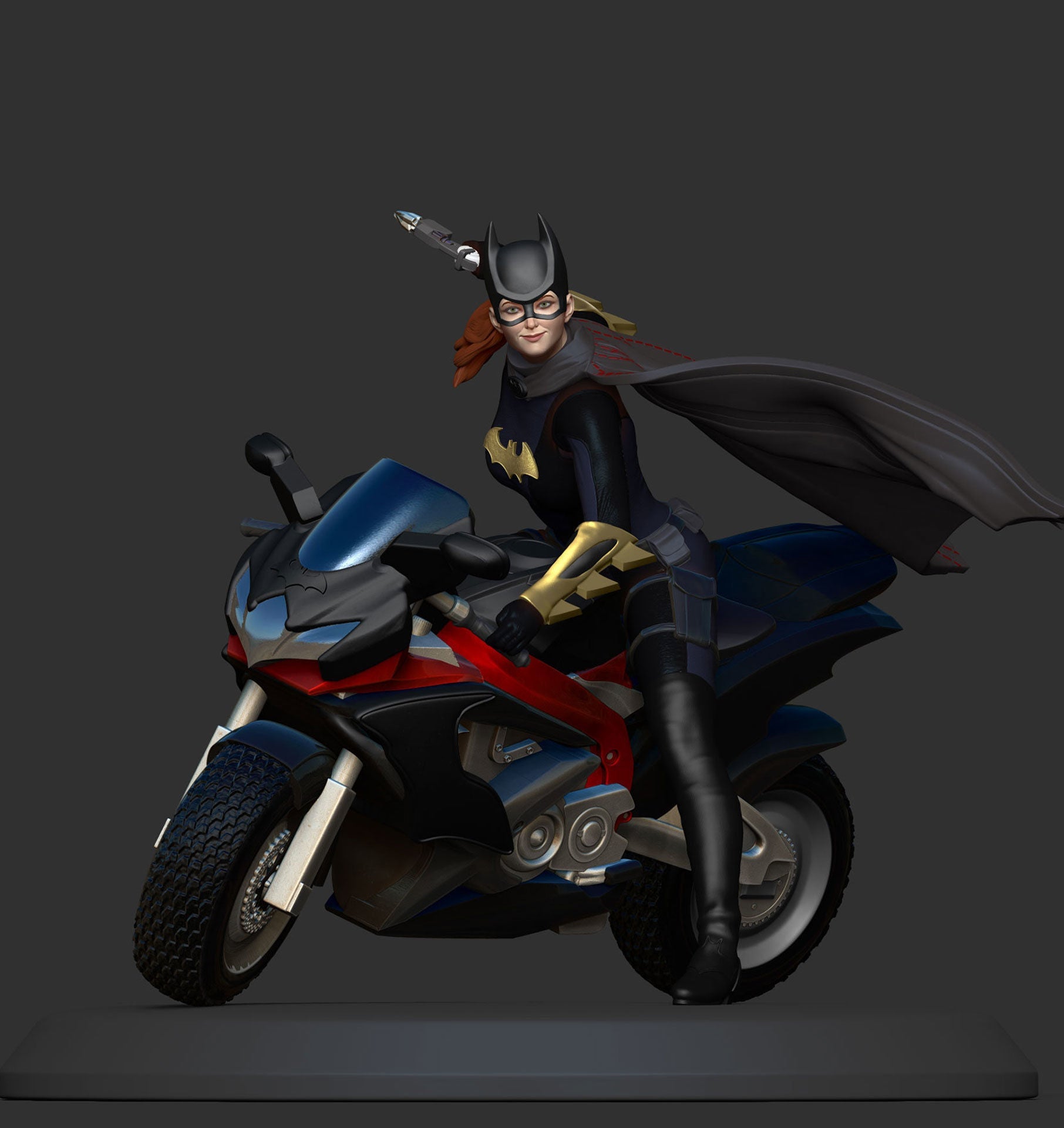 Batgirl on bike - Artifex3D - Dark Forge Arts
