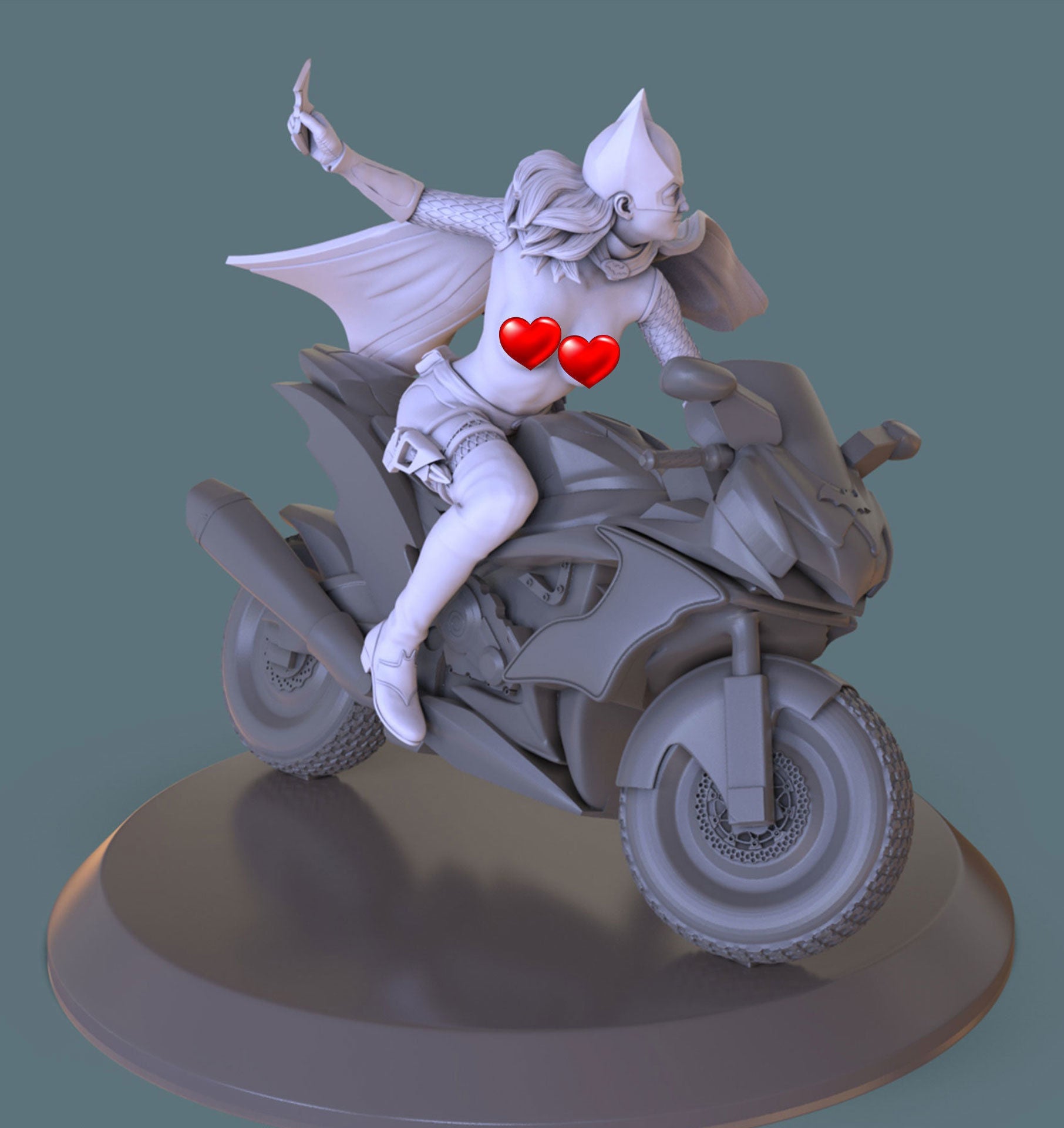 Batgirl on bike - Artifex3D - Dark Forge Arts