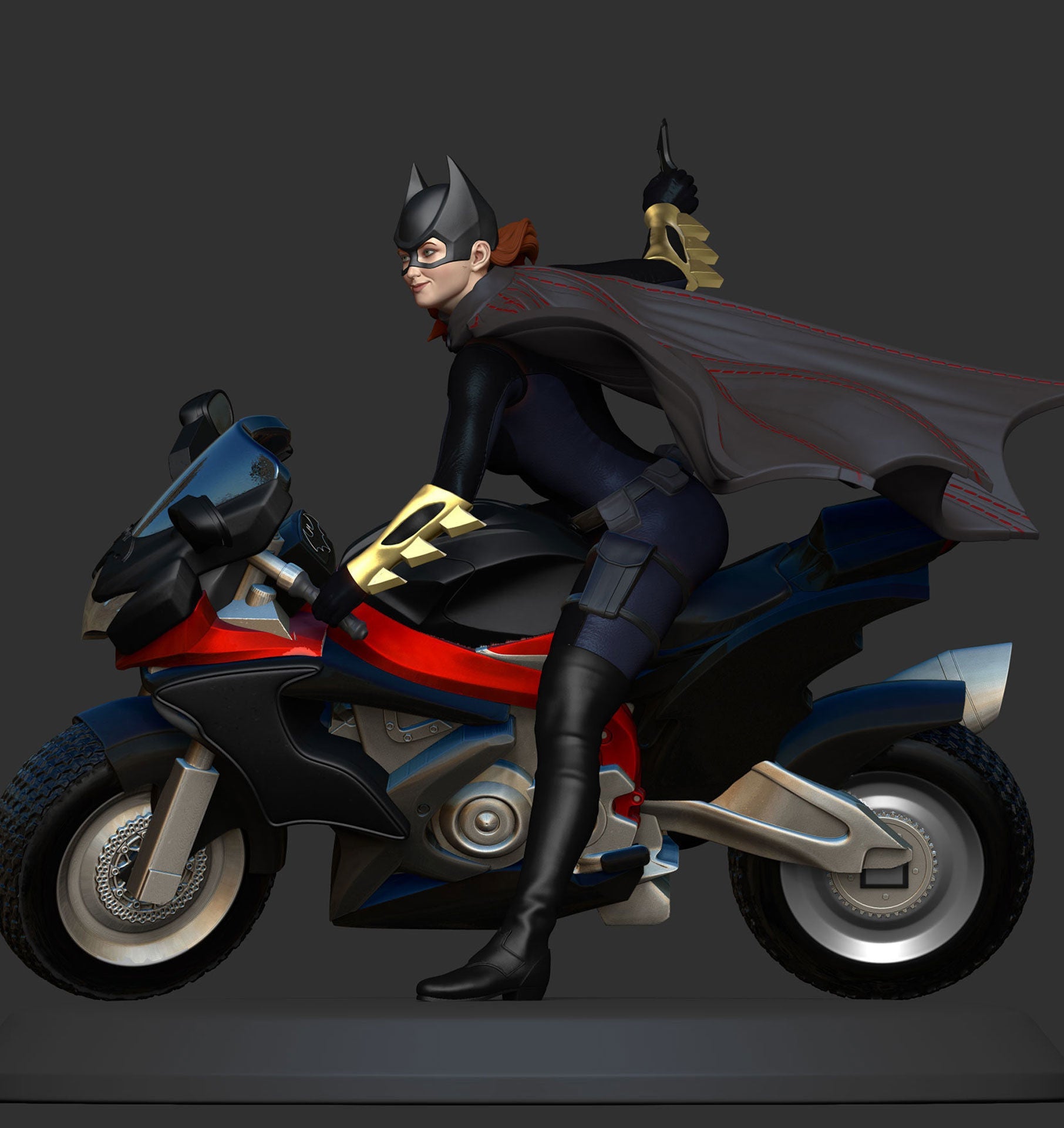 Batgirl on bike - Artifex3D - Dark Forge Arts