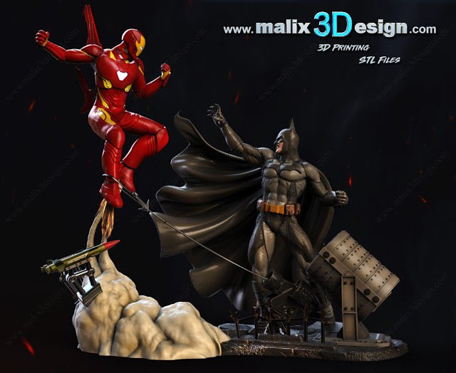 Batman vs Ironman - Sanix3D - Dark Forge Arts