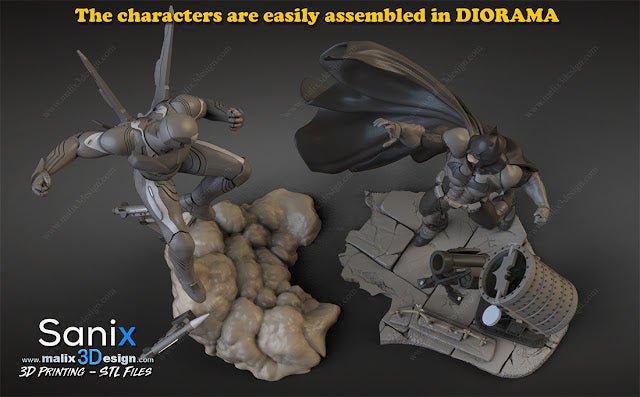 Batman vs Ironman - Sanix3D - Dark Forge Arts