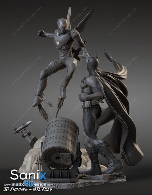 Batman vs Ironman - Sanix3D - Dark Forge Arts