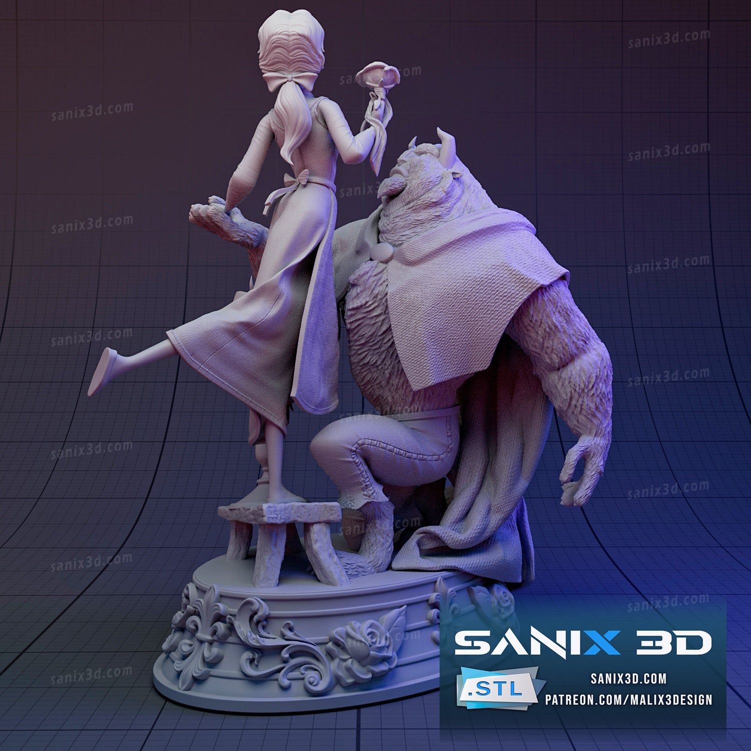 Beauty and the Beast - Sanix3D - Dark Forge Arts