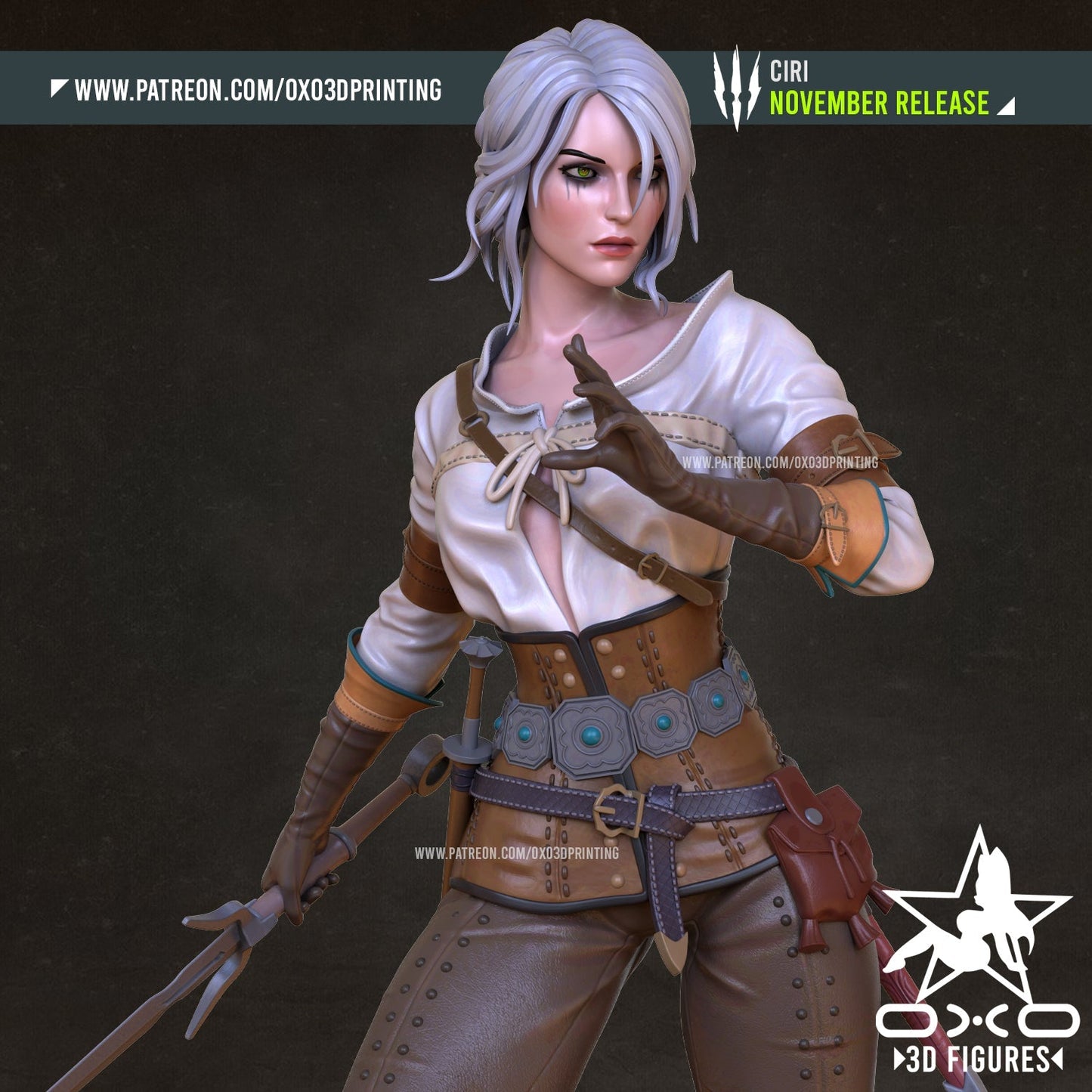 Ciri v1 - OXO3D - Dark Forge Arts