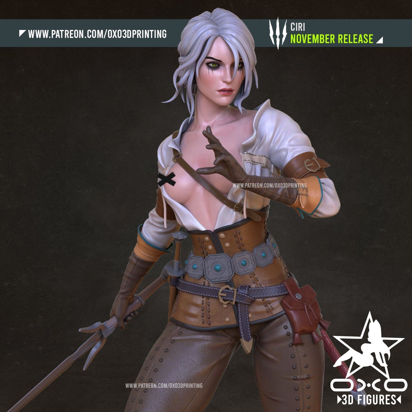 Ciri v1 - OXO3D - Dark Forge Arts