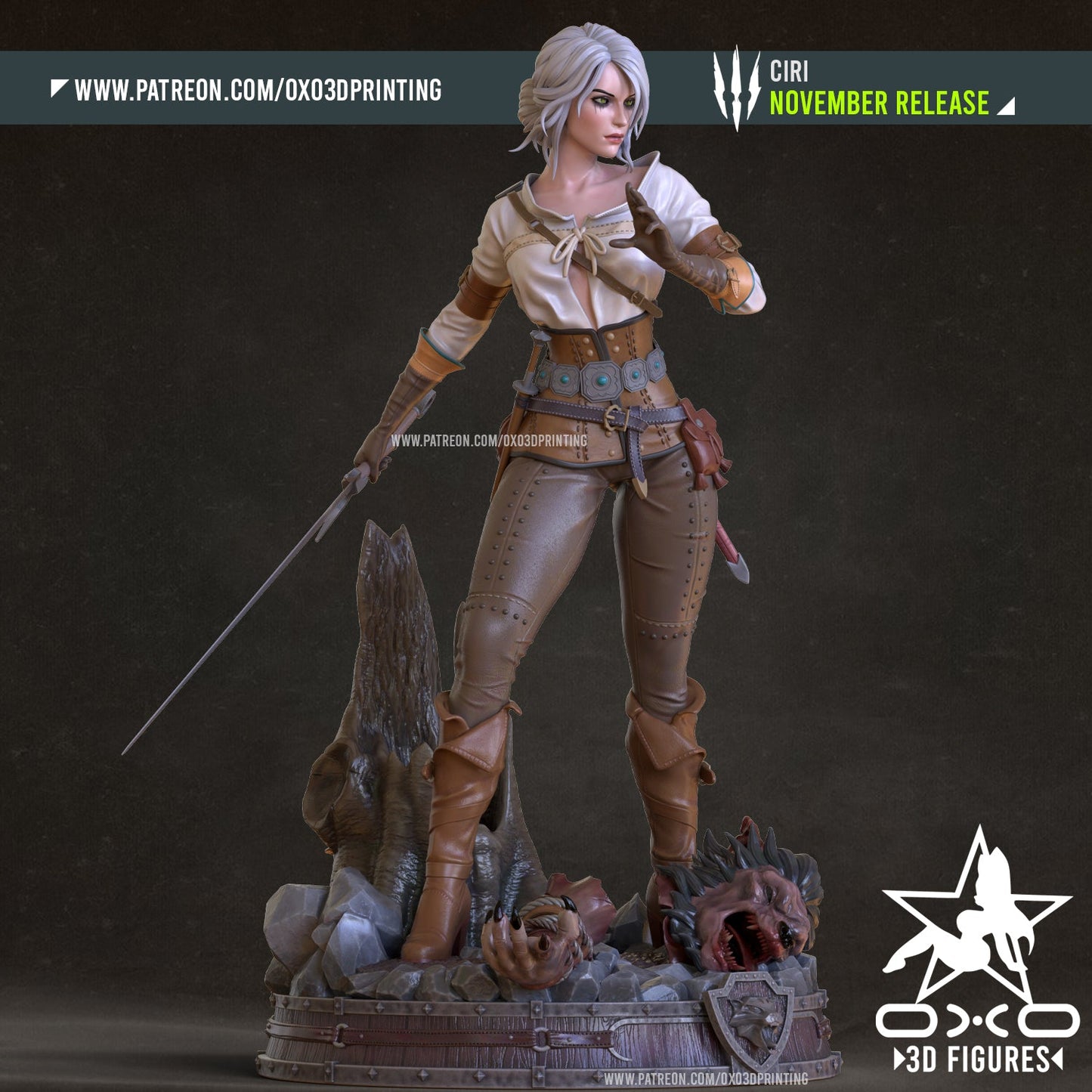 Ciri v1 - OXO3D - Dark Forge Arts