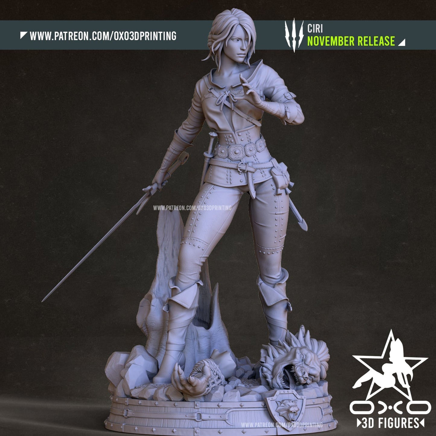Ciri v1 - OXO3D - Dark Forge Arts