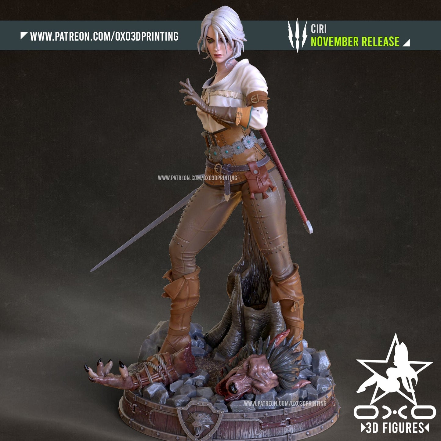 Ciri v1 - OXO3D - Dark Forge Arts