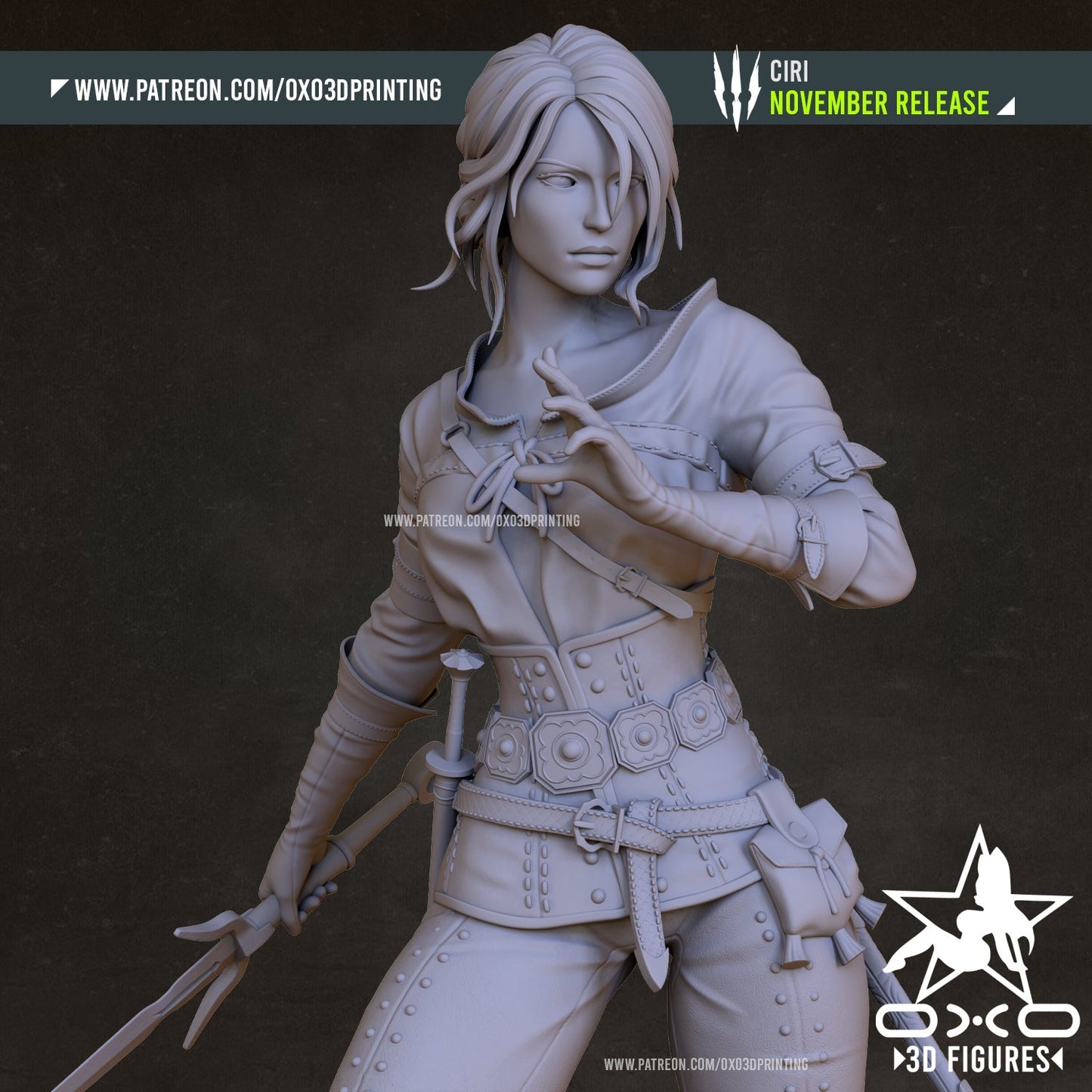 Ciri v1 - OXO3D - Dark Forge Arts