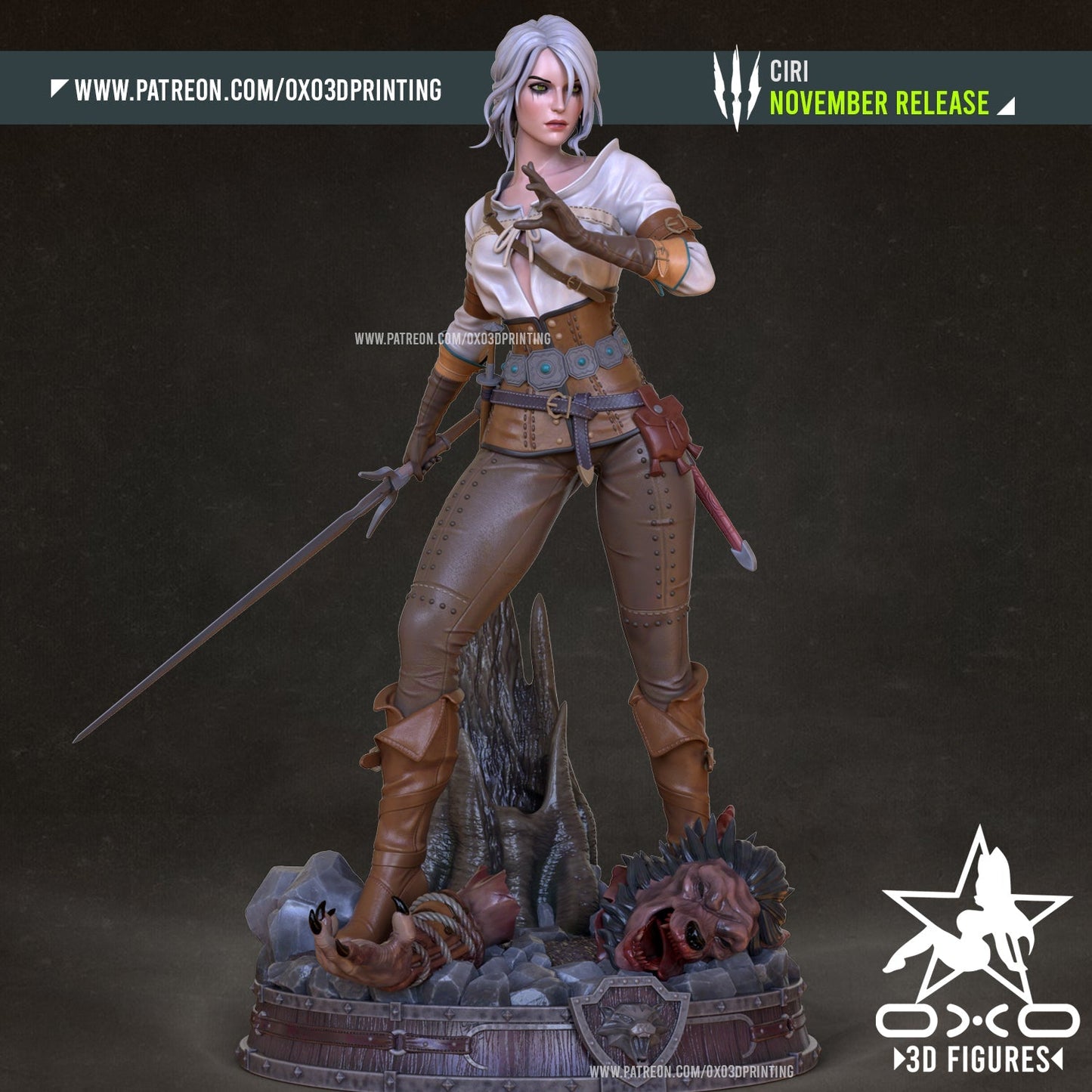 Ciri v1 - OXO3D - Dark Forge Arts