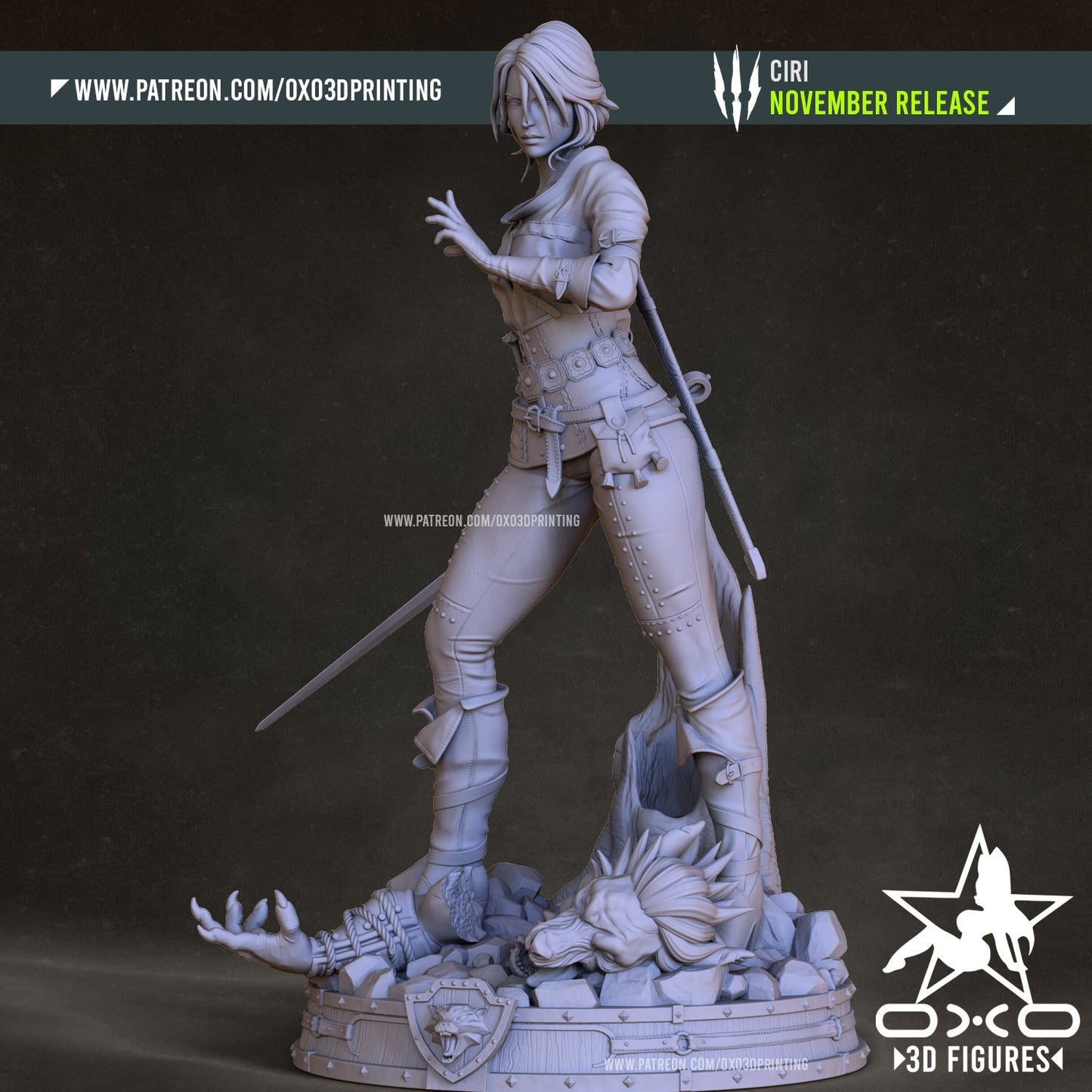 Ciri v1 - OXO3D - Dark Forge Arts