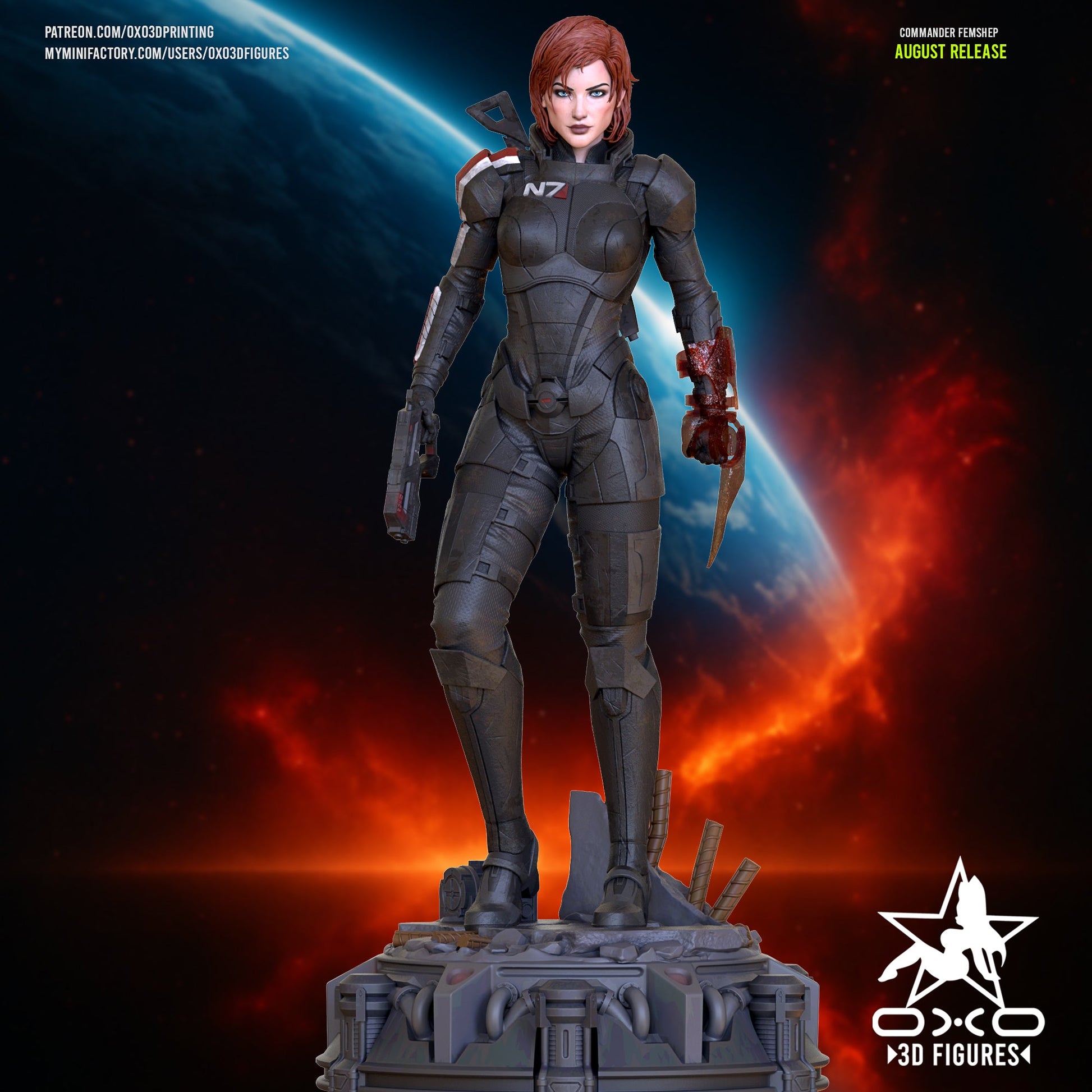 Commander Shephard - OXO3D - Dark Forge Arts