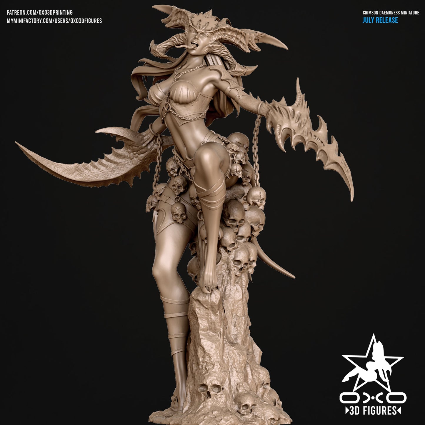 Crimson Daemoness - OXO3D - Dark Forge Arts
