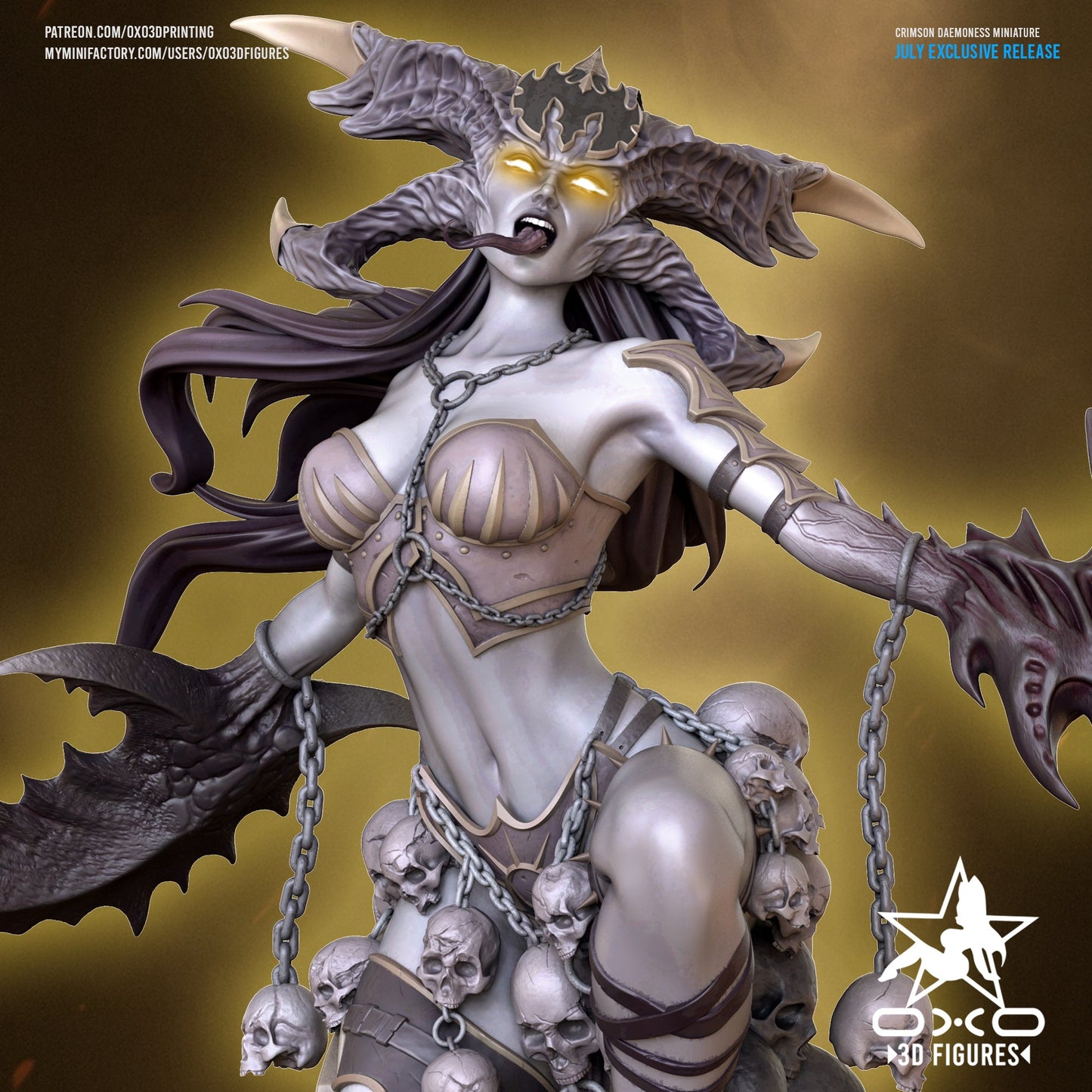Crimson Daemoness - OXO3D - Dark Forge Arts