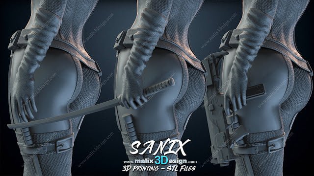 Deadpool & Lady Deadpool - Sanix3D - Dark Forge Arts