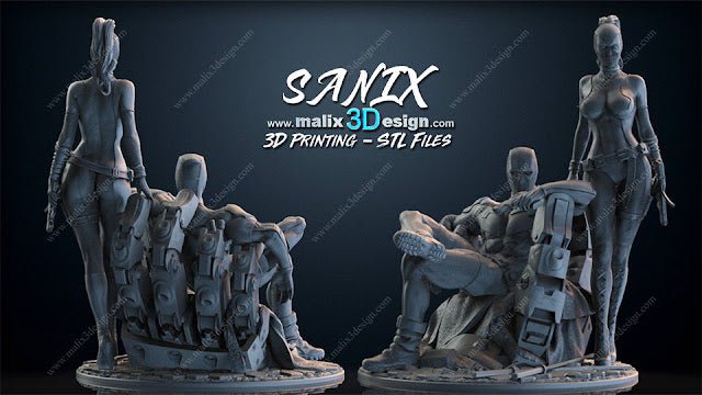 Deadpool & Lady Deadpool - Sanix3D - Dark Forge Arts