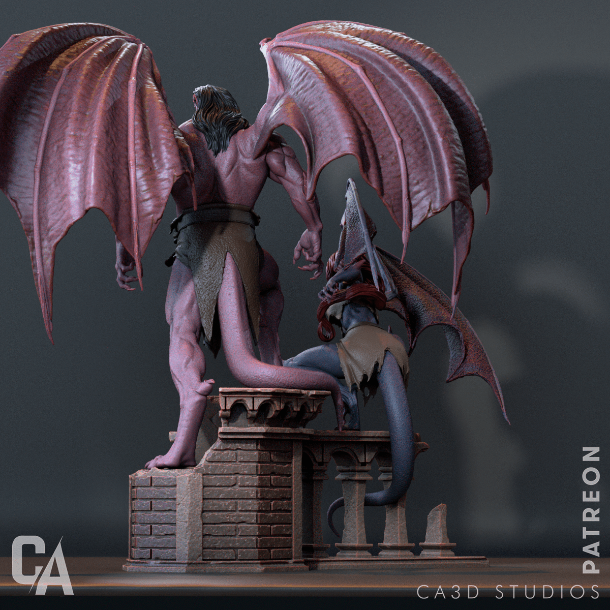 Demona and Goliath - CA 3D Studios - Dark Forge Arts