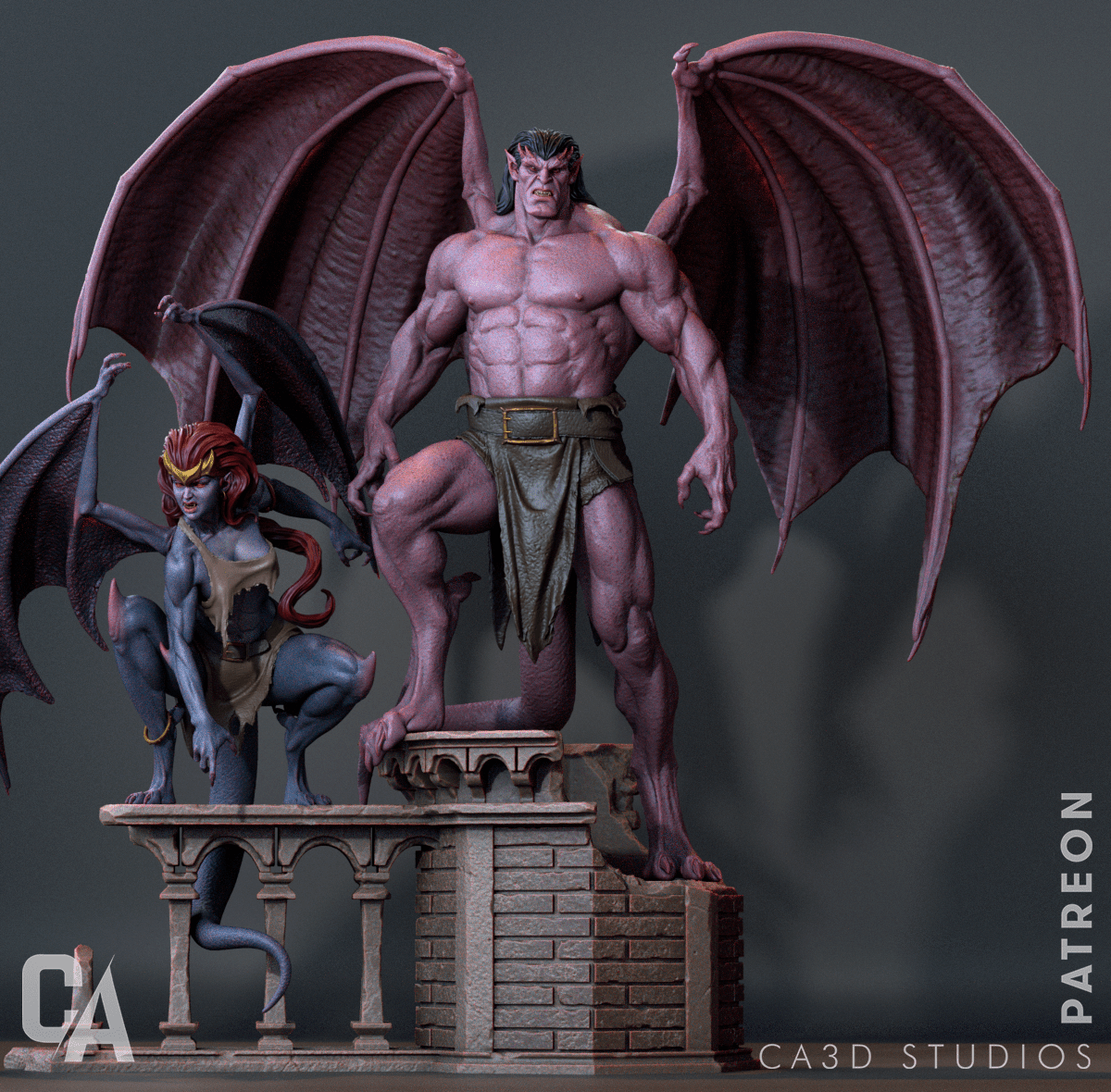 Demona and Goliath - CA 3D Studios - Dark Forge Arts