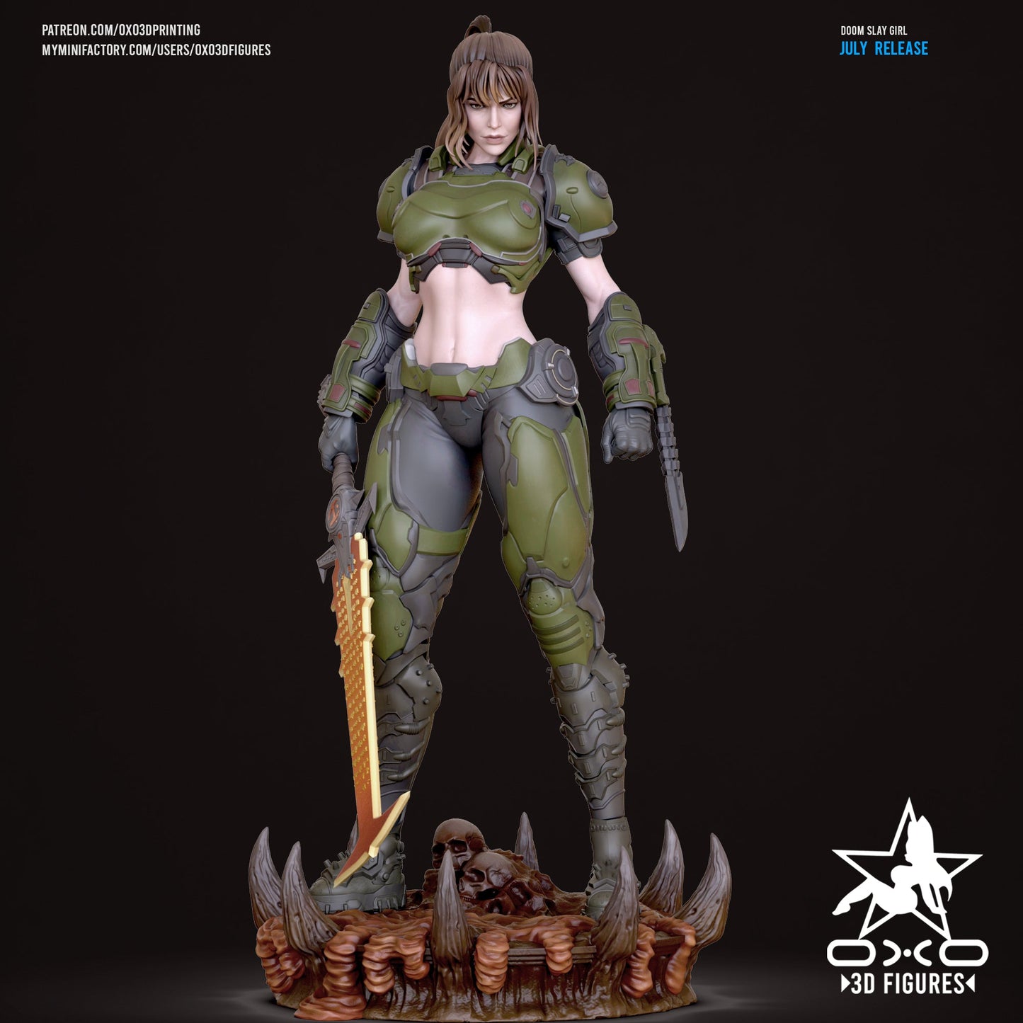 Doom Slay Girl - OXO3D - Dark Forge Arts